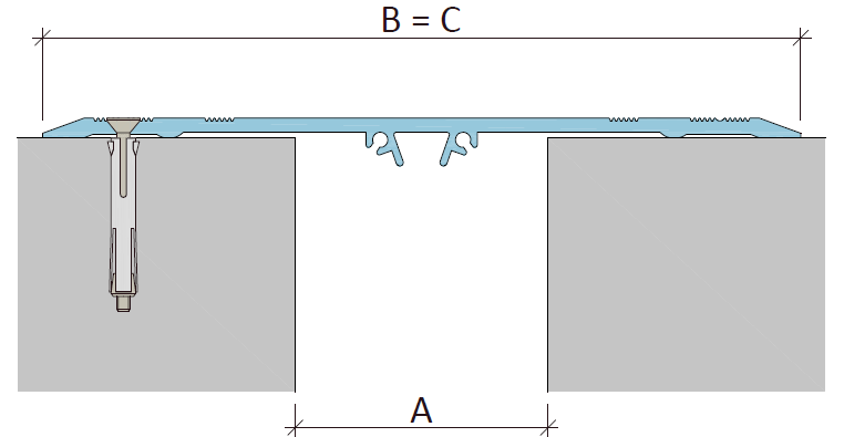Схема монтажа деформационного шва Аквастоп ПСА–150 (анкер)